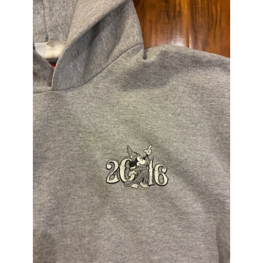 Disney Parks Walt Disney World 2016 Sorcerer Mickey Gray Hoodie Youth XL 0044 - Picture 2 of 7